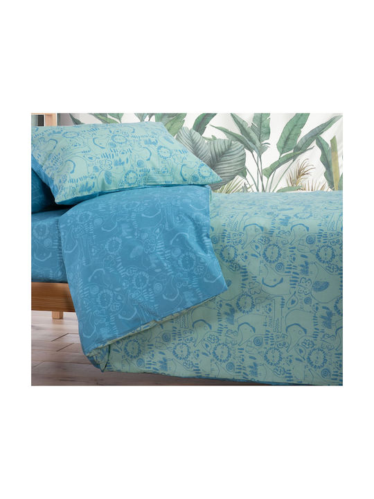 Nef-Nef Homeware Sheet Set Single Cotton Jungle Combo 170x260cm 3pcs