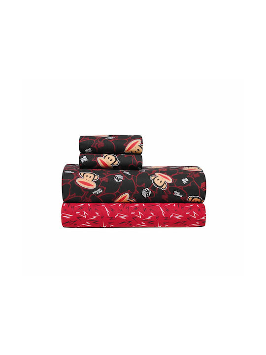 Kentia Sheet Set Semi-double Cotton Red-black 190x270cm 3pcs