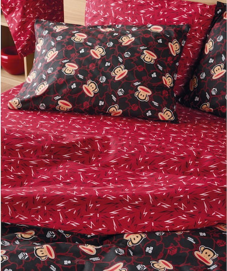 Kentia Sheet Set Semi-double Cotton Red-black 190x270cm 3pcs