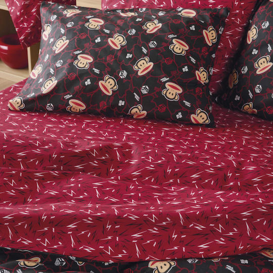 Kentia Sheet Set Semi-double Cotton Red-black 190x270cm 3pcs