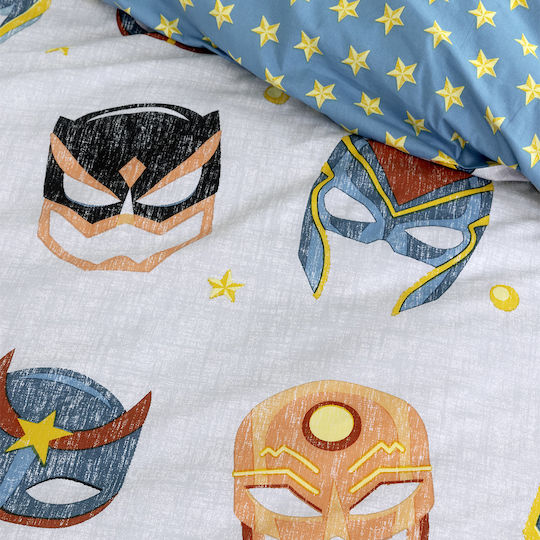Nima Set Kids Sheets Cotton Superheroes Multicolour 170x255cm 2 Pieces