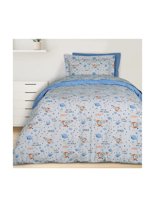Das Home Σετ Σεντόνια Μονά Βαμβακερά Blue, Grey, Orange 170x240cm 3τμχ