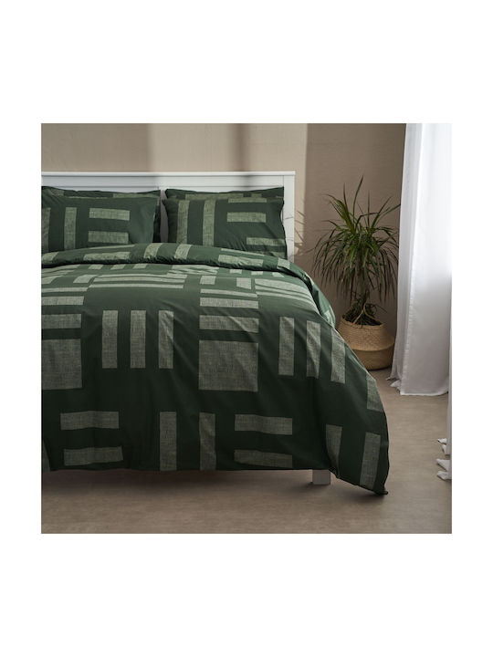 Charalambidis Textiles Sheet Single from Cotton & Polyester Green 160x260cm