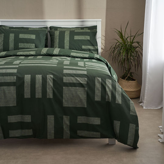 Charalambidis Textiles Sheet Single from Cotton & Polyester Green 160x260cm