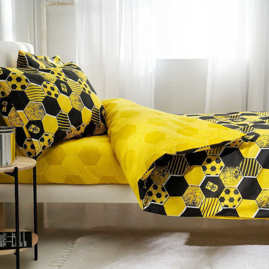 Vesta Home Set Cearceafuri Single Din Bumbac Aris Galbene 170x260cm