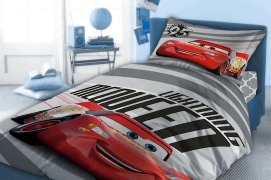 Dimcol Kinderbettlaken Set Einzeln Cars 874 Rote 160x240cm