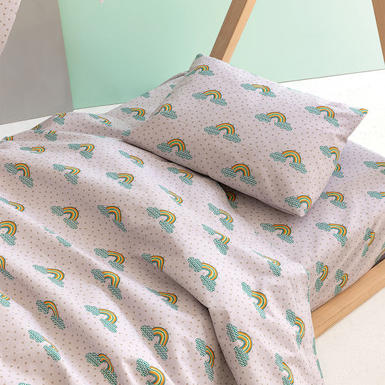 Palamaiki Seturi de cearșafuri Semi-dublu Cu elastic Bumbac Floufi Multicolor 110x200cm 3buc