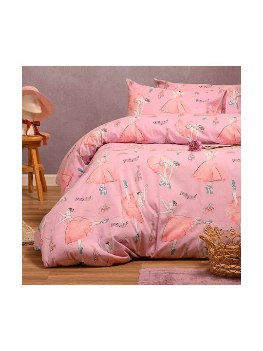 Melinen Sheet Set Single Cotton Ballet Pink 170x260cm 3pcs