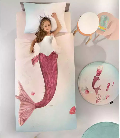 Saint Clair Σετ Σεντόνια Μονά Βαμβακερά Mermaid Ροζ 170x250cm 2τμχ