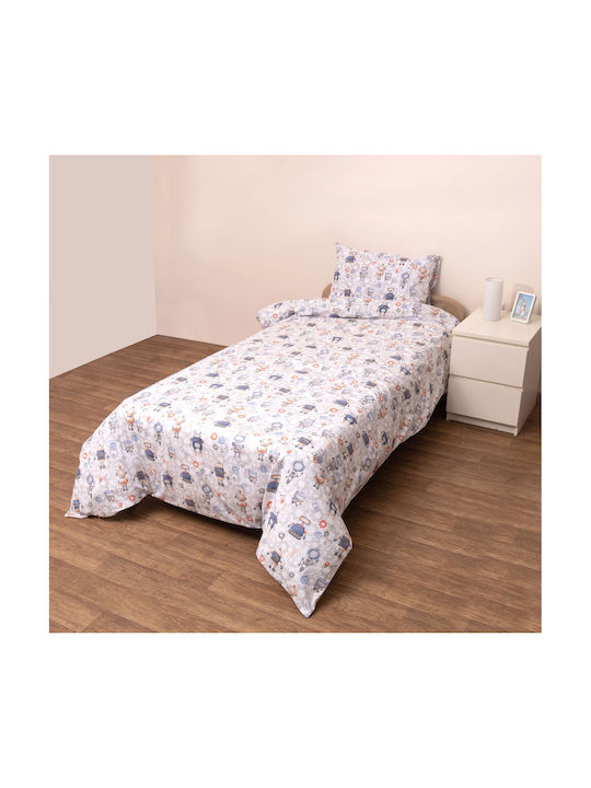 Viopros Σετ Μονά Ρομπότ Λευκό 160x260cm Viopros Σετ Μονά Ρομπότ Λευκό 160x260cm