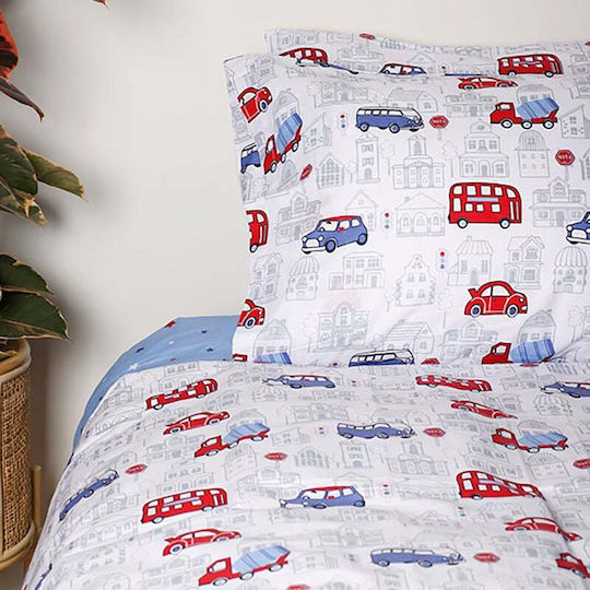 Sunshine Комплект чаршафи Единично С ластик Памучни Cotton Feelings 42 Бял 105x205см 3бр