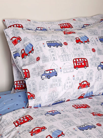 Sunshine Комплект чаршафи Единично С ластик Памучни Cotton Feelings 42 Бял 105x205см 3бр