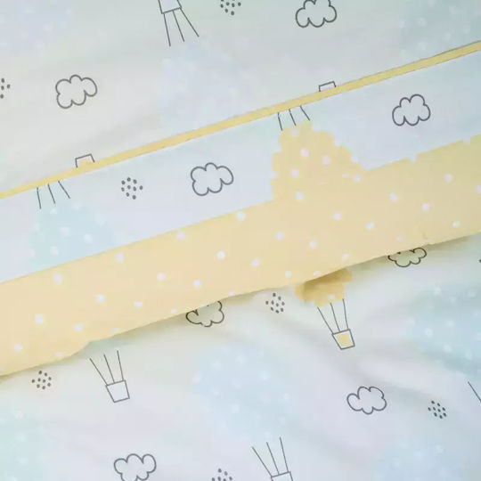 Das Home Sheet Set Single from Cotton & Polyester Blue, Yellow, Menta 170x240cm 3pcs