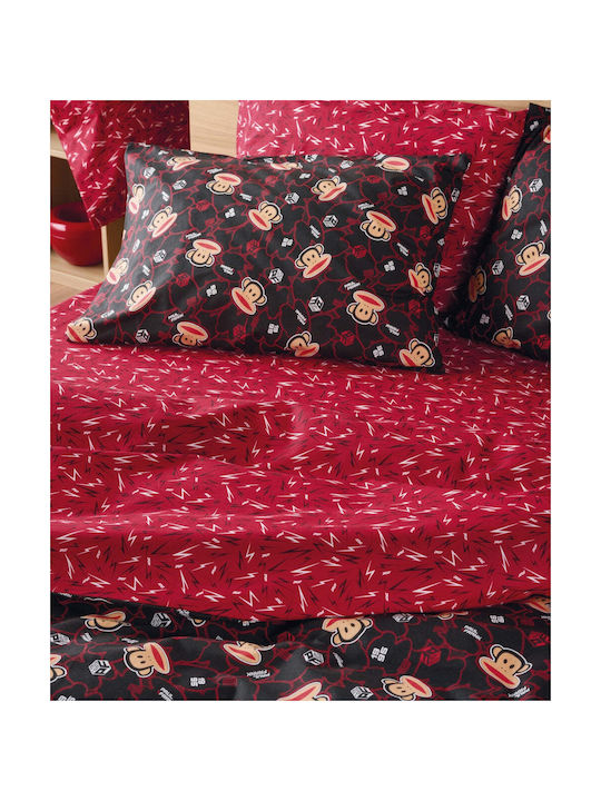 Kentia Комплект чаршафи Единично Памучни Red-black 160x270см 3бр