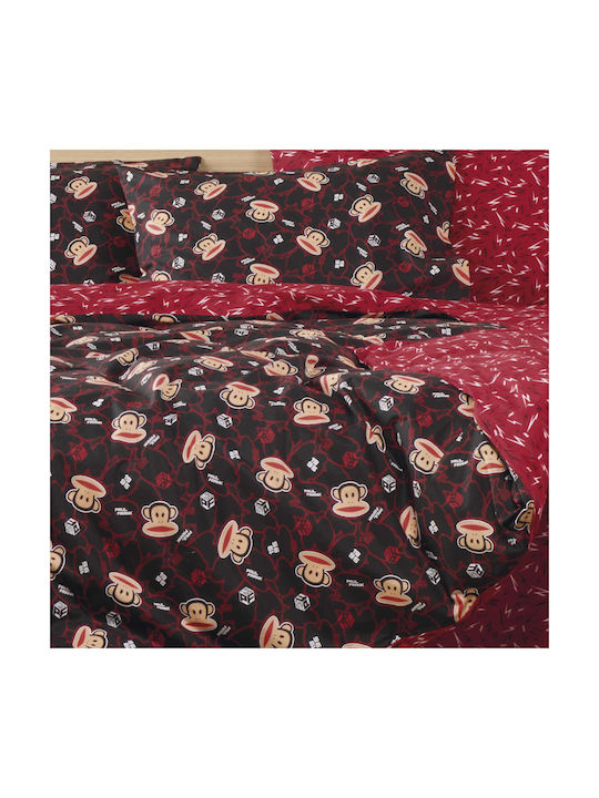 Kentia Комплект чаршафи Единично Памучни Red-black 160x270см 3бр