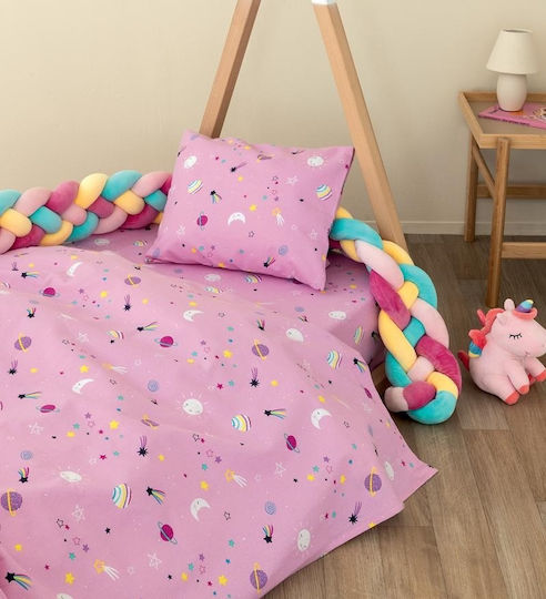 Palamaiki Σετ Σεντόνια Μονά Βαμβακερά PP101 Ροζ 170x265cm 3τμχ