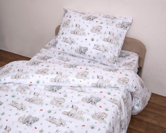 Viopros Sheet Set Semi-double Cotton White 180x275cm 3pcs