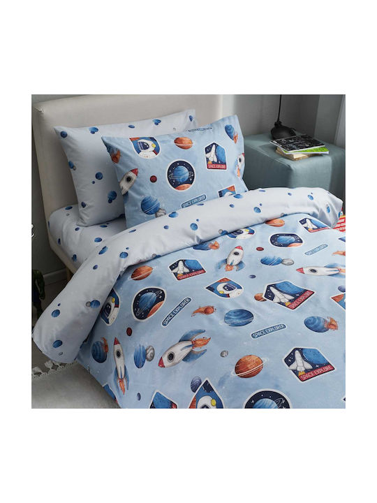 Vesta Home Σετ Σεντόνια Μονά Βαμβακερά Apollo Blue 170x260cm 3τμχ