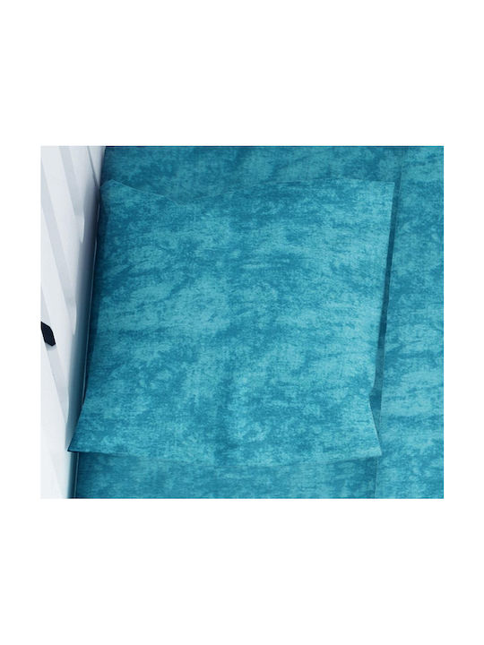 Dimcol Σετ Σεντόνια Μονά Βαμβακερά Turquoise 160x240cm 2τμχ