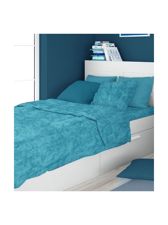 Dimcol Σετ Σεντόνια Μονά Βαμβακερά Turquoise 160x240cm 2τμχ
