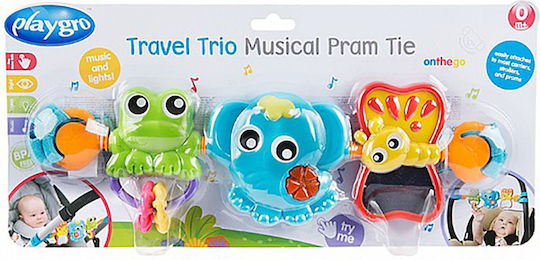 Playgro Μπάρα Κούνιας και Καροτσιού με Καθρέφτη Travel Trio