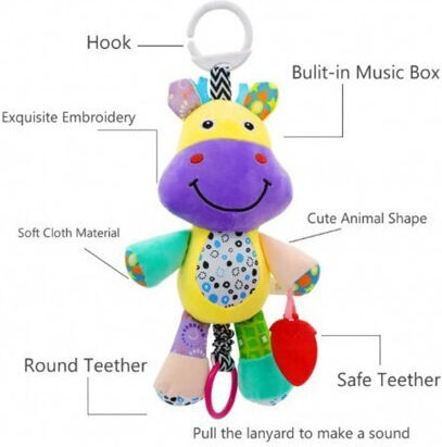 Lazarid Pendant Toy for Cot with Music for 0++ Months