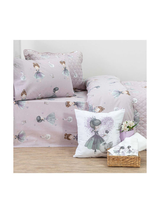 Borea Sheet Set Single Cotton Odette Lila 160x250cm 3pcs