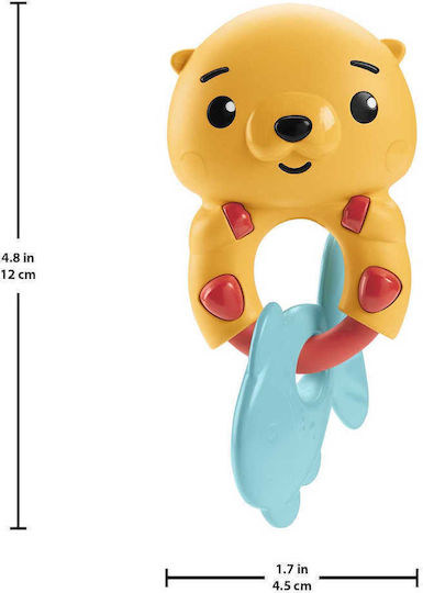 Fisher Price Otter Silicone Teething Rattle Teethers & Teething Relief for 3 m+ Otter