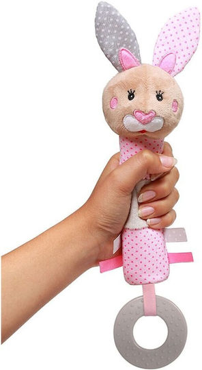 Babyono Julia The Bunny Μασητική Κουδουνίστρα Οδοντοφυΐας από Ύφασμα για 0 m+