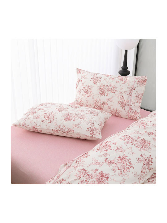 Liolios Home Σετ Σεντόνια Υπέρδιπλα 245x270εκ. Ροζ (4τμχ)