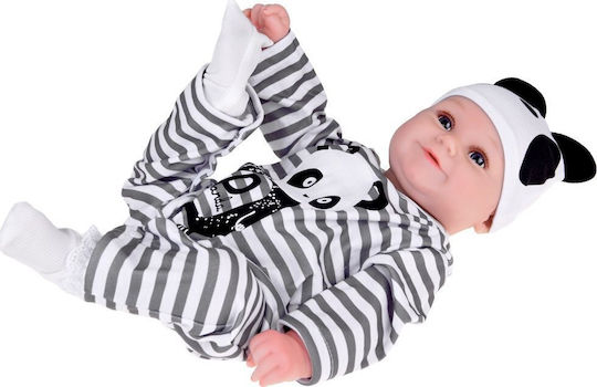 Lovely Soft Boy Doll 45cm Lifelike Dressed In Panda Overalls Za5358