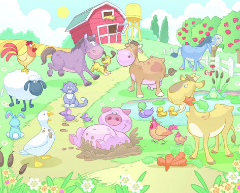 Walltastic Kids Wallpaper Baby Fun On The Farm