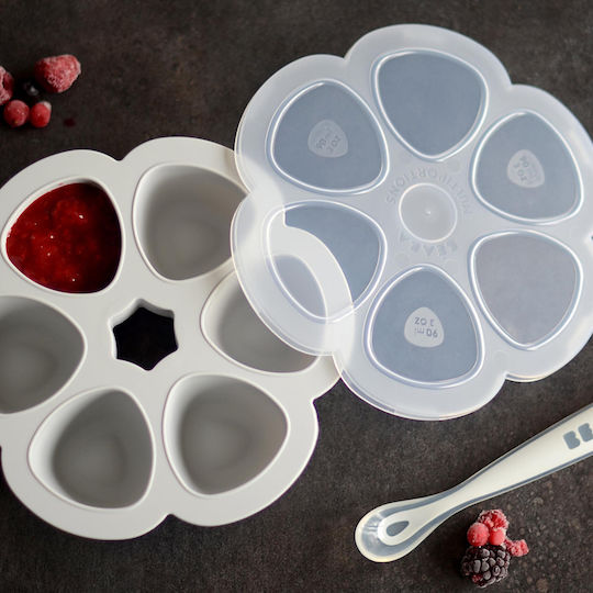 Beaba Gray Multiportii Silicone Container For 0+ Months