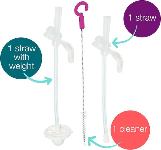 B.Box Silicone Baby Replacement Straw Sippy Cup for 6+ months Pink