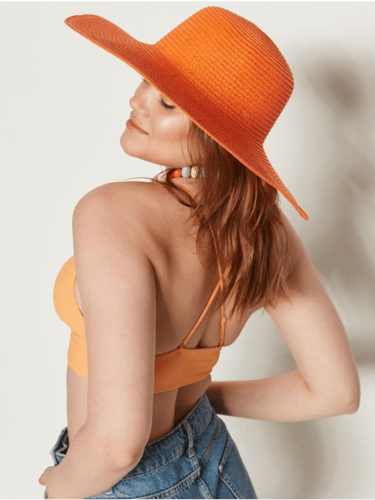 Frauen Rattangeflecht Hut Orange
