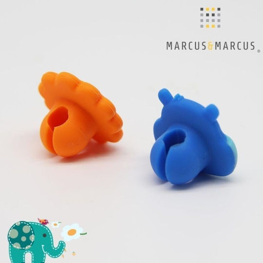 Marcus & Marcus Silicone Baby Replacement Straw Family with animals & Cleaning Brush 4pcs Multicolour