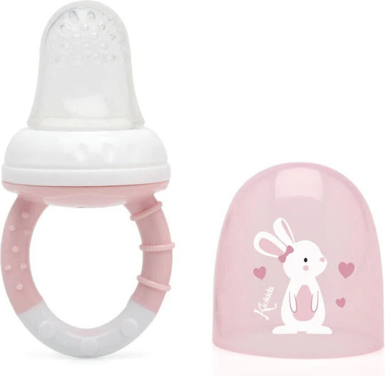 Kiokids Feeder Pink Lovely Bunny Made of Silicone for 6+ Months