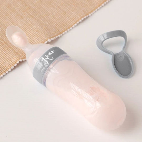 Kiokids Silicone Baby Feeder for 4+ months Gray