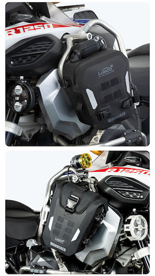 Loboo Wanderer Crash Bar Bags Bag for Motorcycle Protection Rails Black