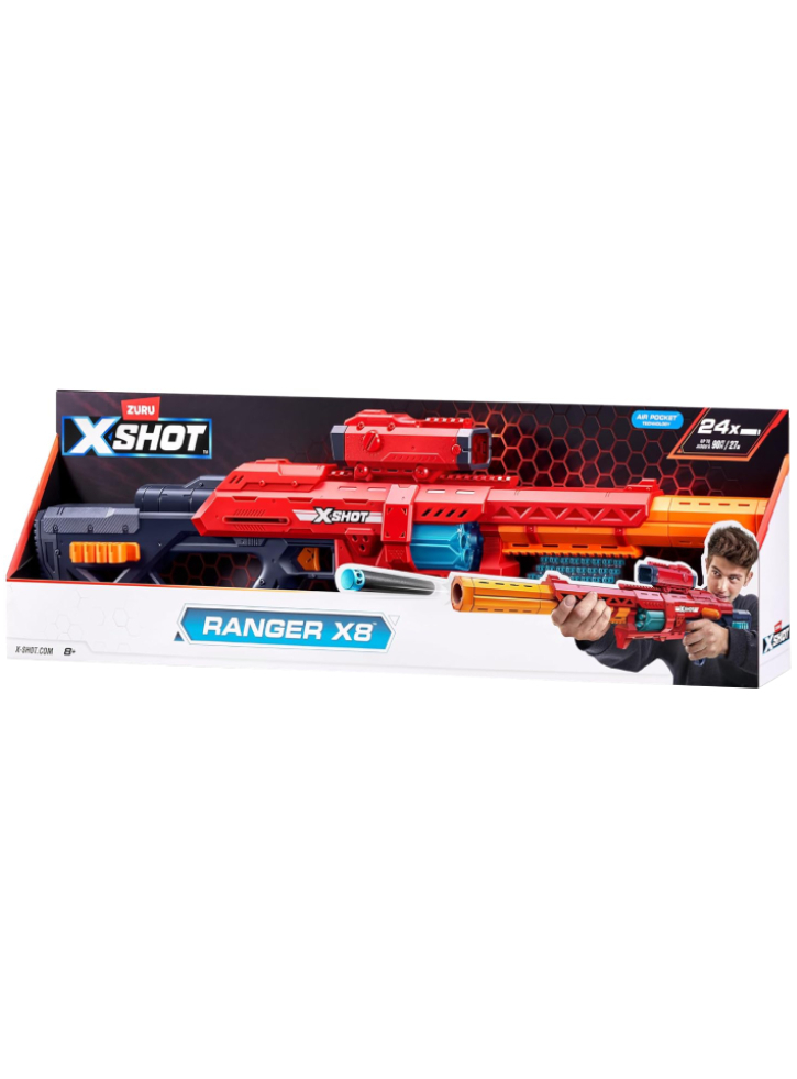 KID Zuru X-shot-excel-series 1 Range X8 Kids' Pistol 36674 Red