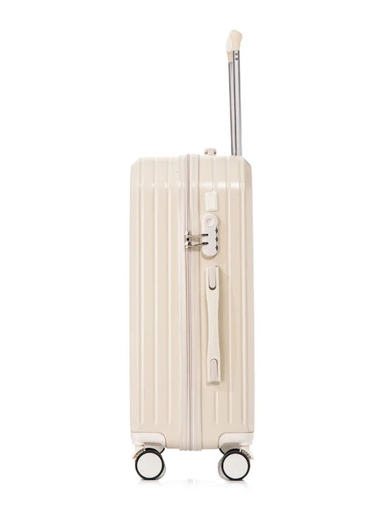 Kourk Carry-On Cabin Hard Travel Suitcase Peach With 4 Wheels Height 55cm