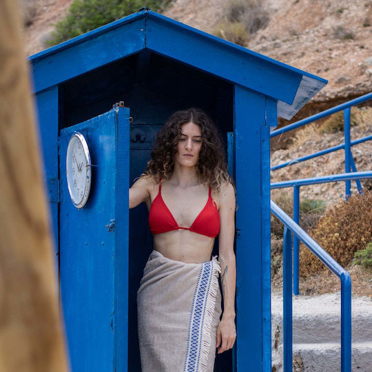 White Fabric Πετσέτα Θαλάσσης Βαμβακερή Μπεζ 80x160εκ.