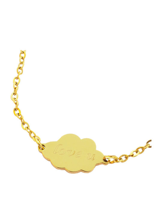 Theodora's Jewellery Γυναικείο Βραχιόλι από Ανοξείδωτο Ατσάλι Επιχρυσωμένο