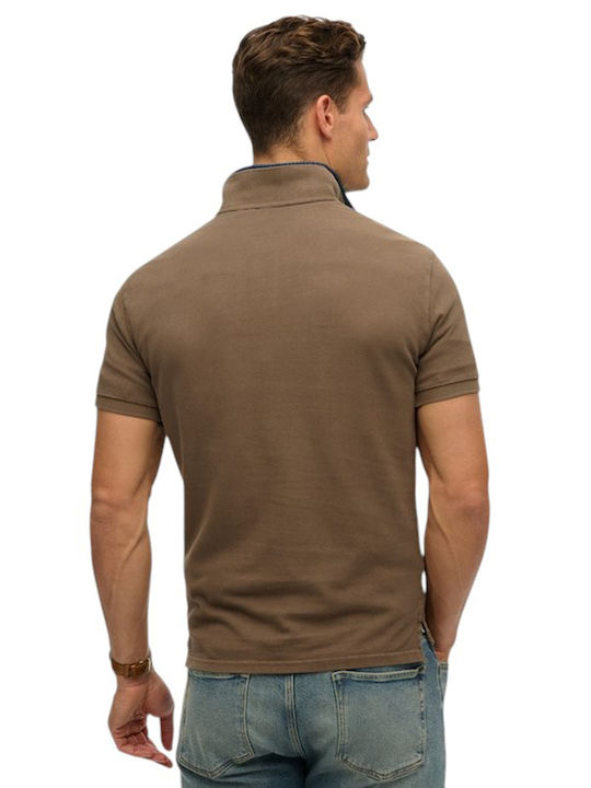 D2 Ovin Vint Polo Short Sleeve Blouse Brown