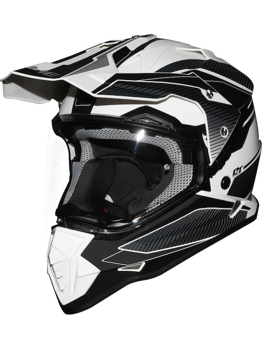 Yohe 632A G6H White / Black / Grey Motorcycle Helmet On-Off ECE 22.06 with Sunvisor