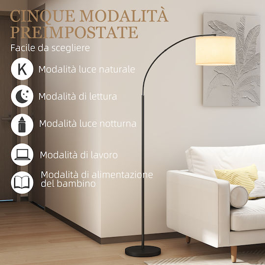 HomCom Stehleuchte mit Fassung für Lampe E27 Schwarz