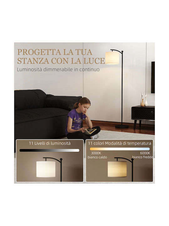 HomCom Floor Lamp with Socket for Bulb E27 Black