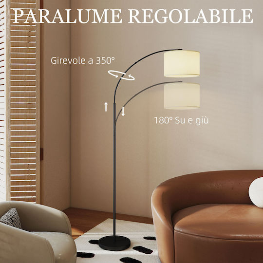 HomCom Stehleuchte mit Fassung für Lampe E27 Schwarz