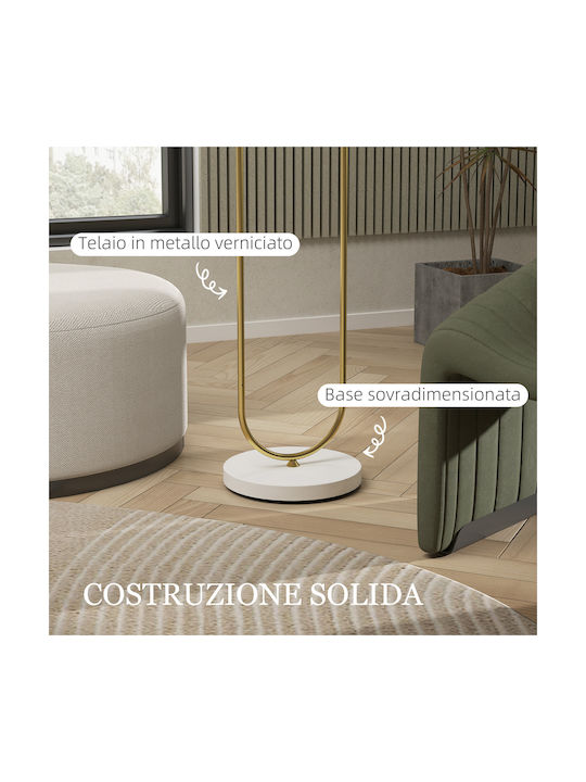 HomCom Floor Lamp H150xW40cm. with Socket for Bulb E27 Gold
