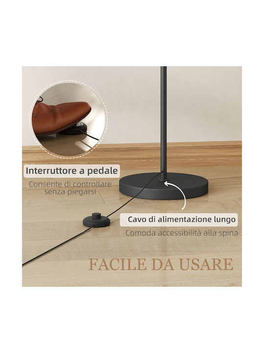 HomCom Floor Lamp with Socket for Bulb E27 Black
